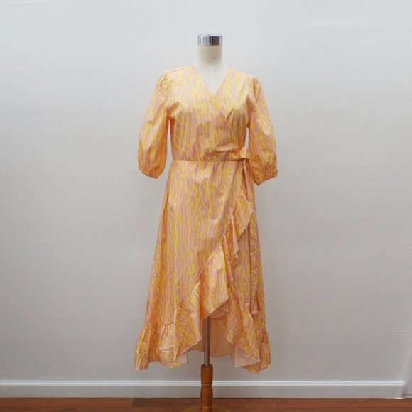 Zebra Print Ruffle Hem Wrap Dress (Dot & Stripe) - Picture 2 of 8